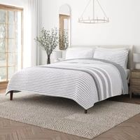 Casual Comfort Summer Stripes Reversible Quilt Set