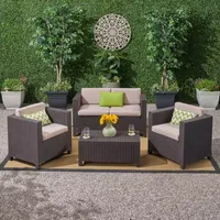 Waverly Faux Wicker 4 Pc Outdoor Conversation Set