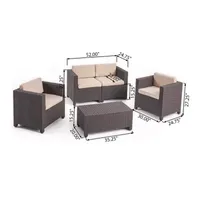 Waverly Faux Wicker 4 Pc Outdoor Conversation Set