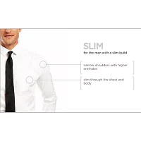 J. Ferrar Slim Ultra Comfort Mens Fit Easy Care Stretch Fabric Long Sleeve Dress Shirt