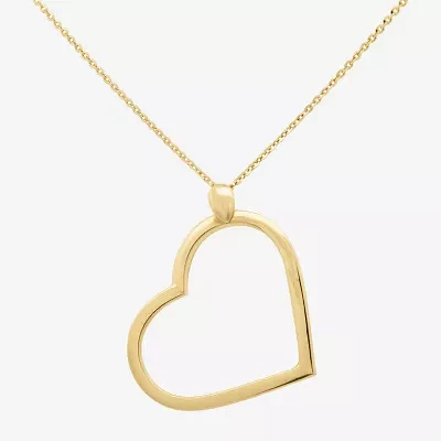 Womens 14K Gold Heart Pendant Necklace