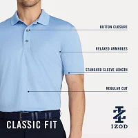 IZOD Golf Grid Mens Regular Fit Short Sleeve Polo Shirt