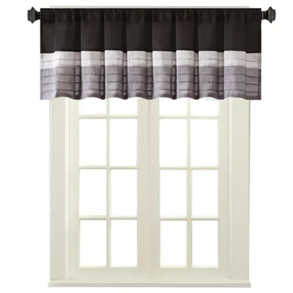 Madison Park Infinity 50"W X 18"L Polyoni Pintuck-Striped Rod Pocket Tailored Valance