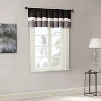 Madison Park Infinity 50"W X 18"L Polyoni Pintuck-Striped Rod Pocket Tailored Valance