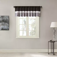 Madison Park Infinity 50"W X 18"L Polyoni Pintuck-Striped Rod Pocket Tailored Valance