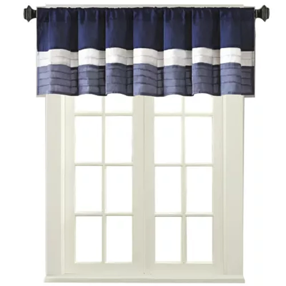 Madison Park Amador Polyoni Pintuck-Striped Rod-Pocket Valance