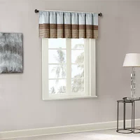 Madison Park Tradewinds Polyoni Pintuck-Striped Rod-Pocket Valance