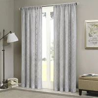 Madison Park Iris Diamond Sheer Rod Pocket Single Curtain Panel