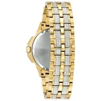 Bulova Octava Mens Gold Tone Bracelet Watch 98c126