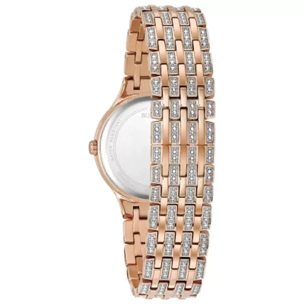 Bulova Phantom Womens Rose Goldtone Stainless Steel Bracelet Watch 98l235