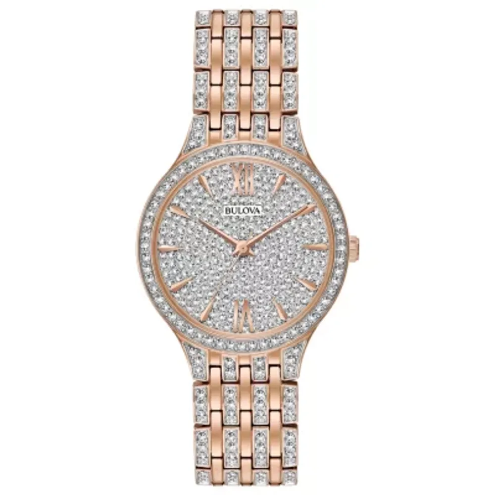 Bulova Phantom Womens Rose Goldtone Stainless Steel Bracelet Watch 98l235