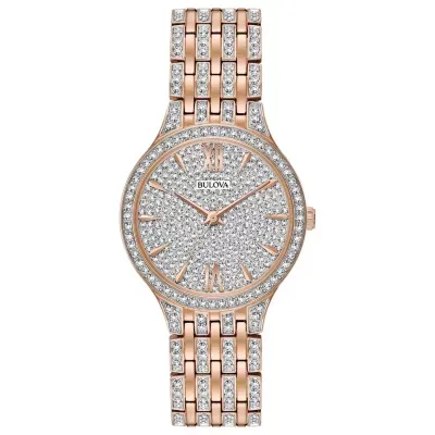 Bulova Phantom Womens Rose Goldtone Stainless Steel Bracelet Watch 98l235