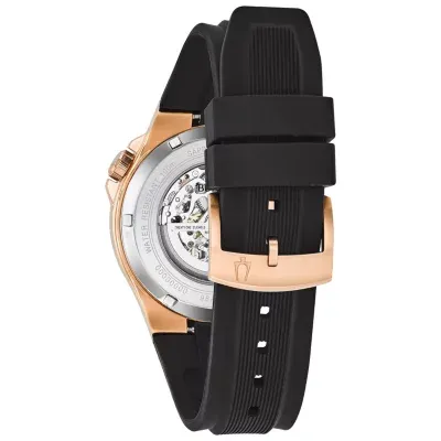 Bulova Maquina Unisex Adult Automatic Black Strap Watch 98a177