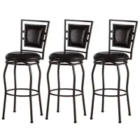 3Pc Adjustable Stool Set Swivel Seat