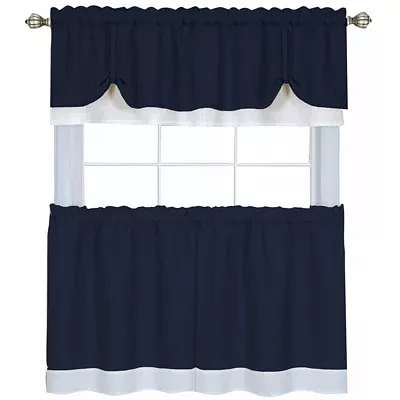 Darcy 3-pc. Rod Pocket Kitchen Curtains & Drapes Window Set