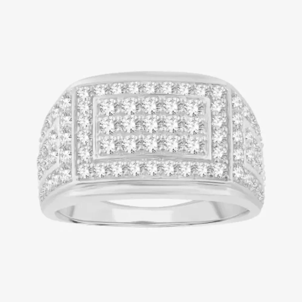 (H-I / I1) Mens 2 CT. T.W. Lab Grown White Diamond 10K Gold Fashion Ring