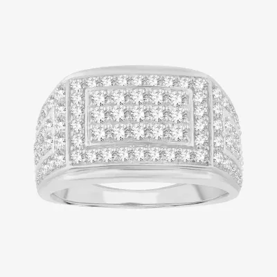 (H-I / I1) Mens 2 CT. T.W. Lab Grown White Diamond 10K Gold Fashion Ring