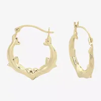 14K Gold 15mm Round Hoop Earrings