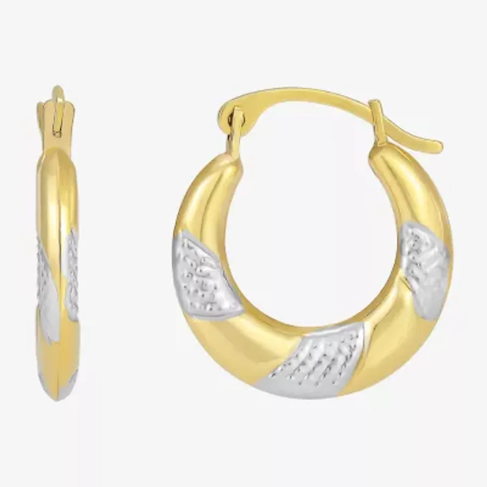 Womens 14K Gold 14mm Hoop Earrings