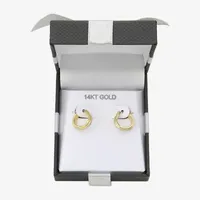 14K Two Tone Gold 12.5mm Hoop Earrings