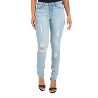 Poetic Justice Womens Mid Rise Mid Belly Skinny Fit Jean