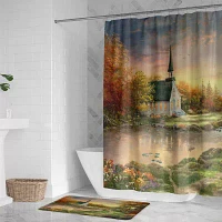 Thomas Kinkade Chapel Of Reflection Memory Foam Bath Mat