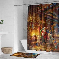 Thomas Kinkade Santa'S Workshop Memory Foam Bath Mat