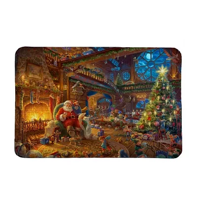 Thomas Kinkade Santa'S Workshop Memory Foam Bath Rug