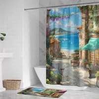 Thomas Kinkade Italian Cafe Shower Curtain