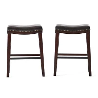 Kainu 2Pc Counter Height Nailhead Detail Bar Stool