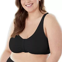 Bestform Comfortable Unlined Wireless Cotton Stretch Sports Bra with Front Closure- 5006014