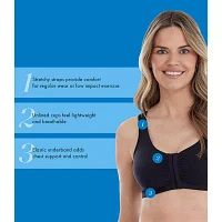 Bestform Comfortable Unlined Wireless Cotton Stretch Sports Bra with Front Closure- 5006014