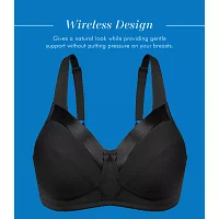 Bestform Satin Trim Wireless Cotton Bra with Unlined Cups-5006715