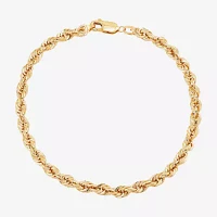 10K Gold / Inch Hollow Rope Chain Bracelet