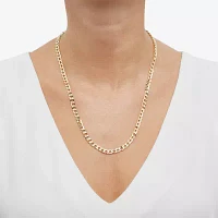 Made In Italy Mens 10K Yellow Gold 22" 6mm Semi-Solid Curb Chain Necklace