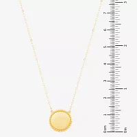 Womens 10K Gold Circle Pendant Necklace