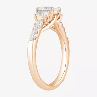Love Lives Forever (H-I / Si2) Womens 1 1/2 CT. T.W. Lab Grown White Diamond 10K Gold Oval Side Stone 3-Stone Engagement Ring