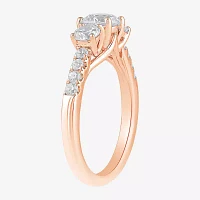 Love Lives Forever (H-I / Si2) Womens 2 CT. T.W. Lab Grown White Diamond 10K Gold Round Side Stone 3-Stone Engagement Ring