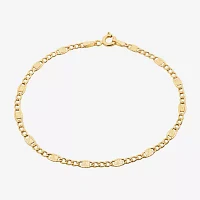 14K Gold 7.5 Inch Semisolid Figaro Chain Bracelet