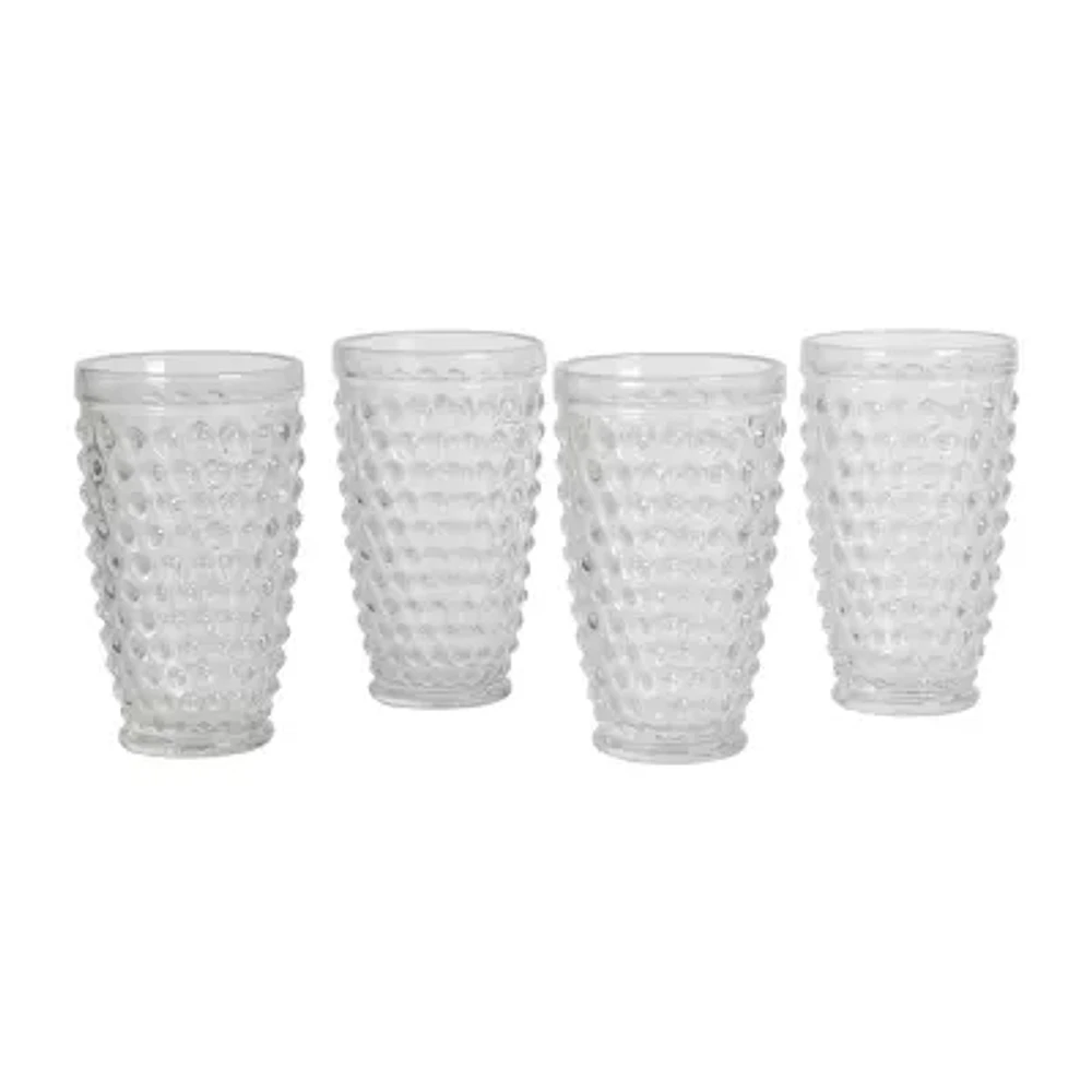 Martha Stewart Chauncey Hobnail 4-pc. Glass Tumbler Set