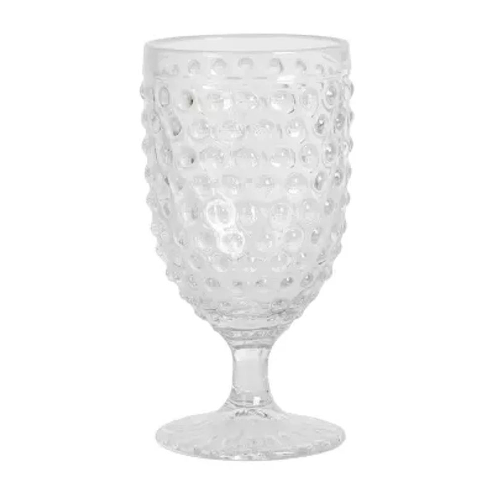 Martha Stewart Chauncey 4-Pc Hobnail Glass Goblet