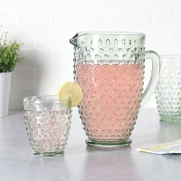 Martha Stewart Chauncey Hobnail Glass Serving Pitcher