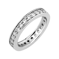 Diamonart® Cubic Zirconia Sterling Silver Eternity Band Ring