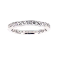 Diamonart® Cubic Zirconia Sterling Silver Eternity Band Ring