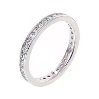 Diamonart® Cubic Zirconia Sterling Silver Eternity Band Ring