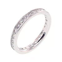 Diamonart® Princess Cubic Zirconia Sterling Silver Eternity Band Ring