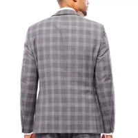 Collection By Michael Strahan Mens Plaid Slim Fit Suit Jacket