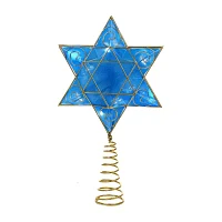 Kurt Adler 13" Battery-Operated Deluxe Hanukkah " Tree Topper