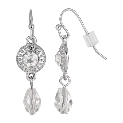 1928 Silver Tone Drop Earrings