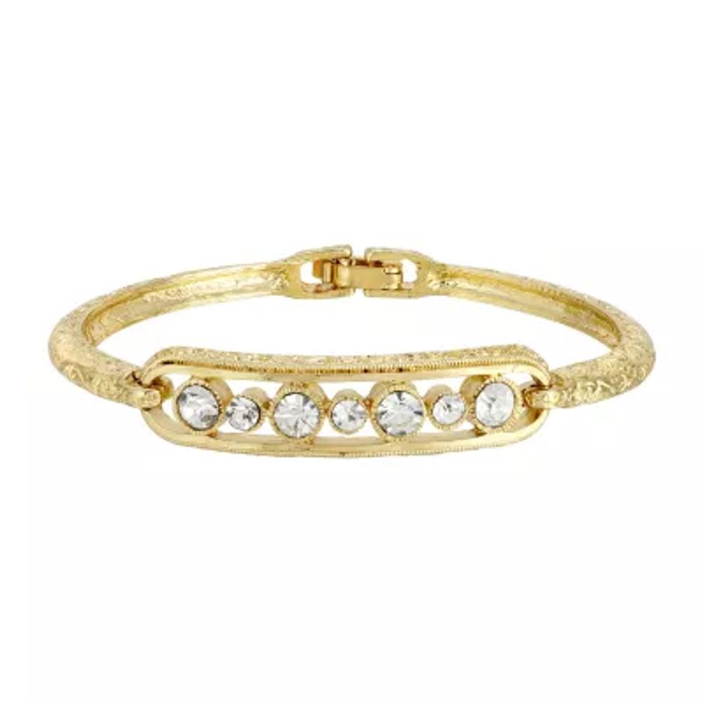 1928 Gold Tone 7 Inch Bangle Bracelet